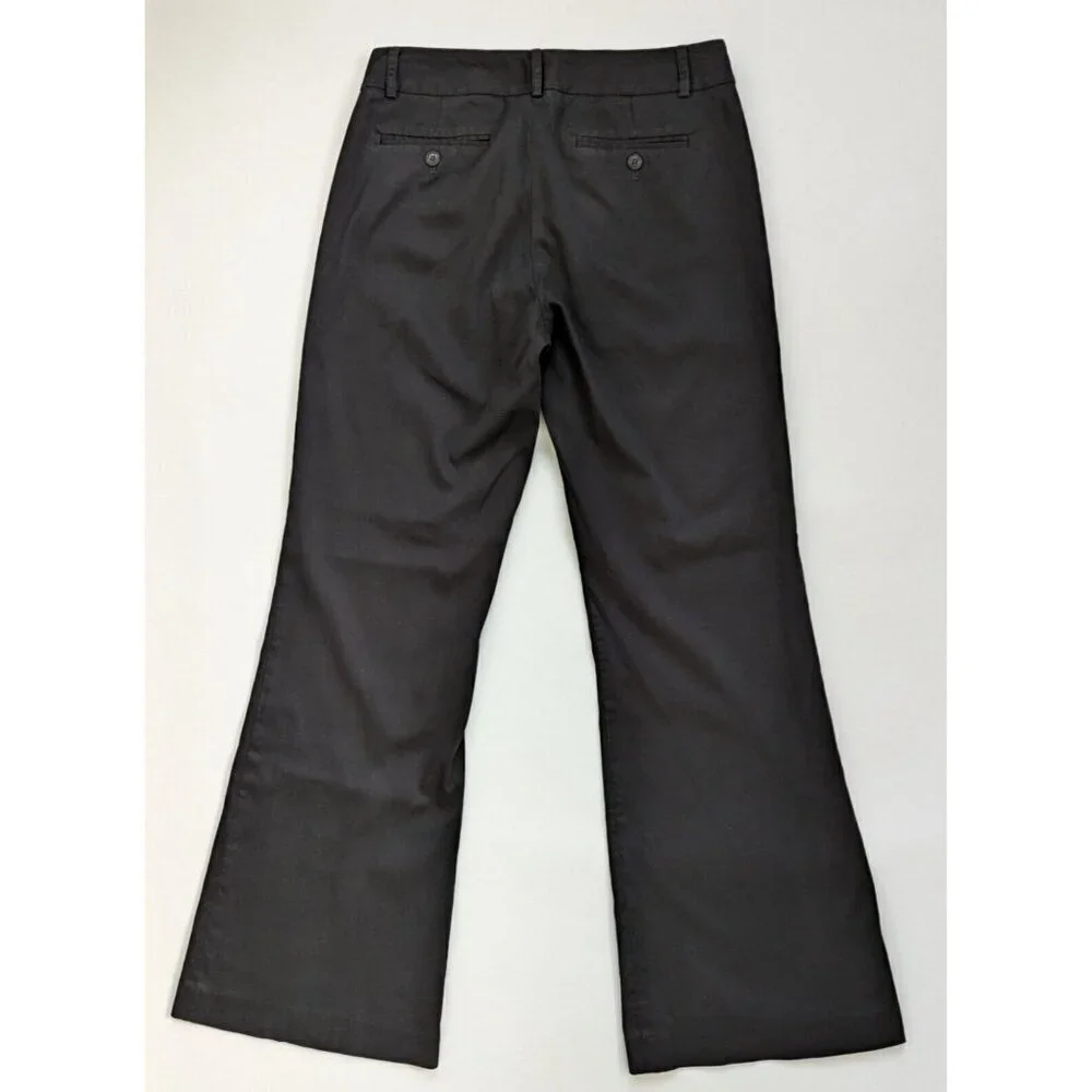 Kenneth Cole Kayla Wide Leg Dress Pant Flat Front Black Size 8